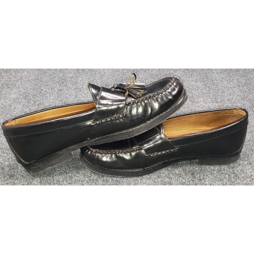 Johnston & Murphy Hayes Tassel Loafer Mens 9.5M Black Shoes